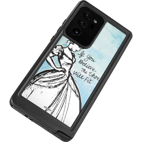 Disney Cinderella Sketch Art Shoe Will Fit Galaxy Note20 Ultra 5G Waterproof Case